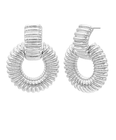 Embo Textured Door Knocker Earrings