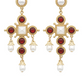 These Antique Jewel Cross Drop Earrings