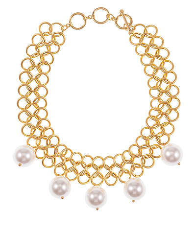 Pearl Charm Linked Chain Choker