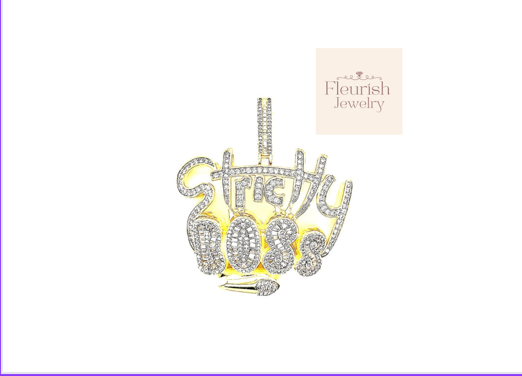 Strichy Boss" and a small microphone, crafted from 925 sterling silver
