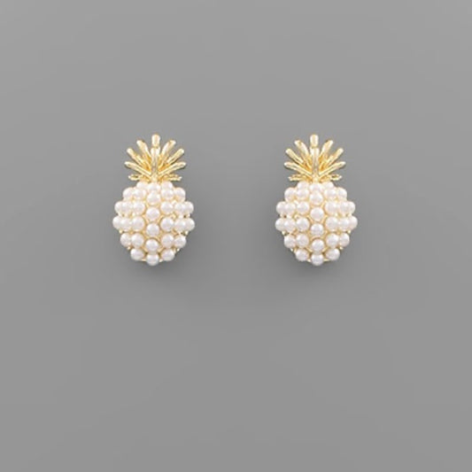 Pearl Pineapple Earrings