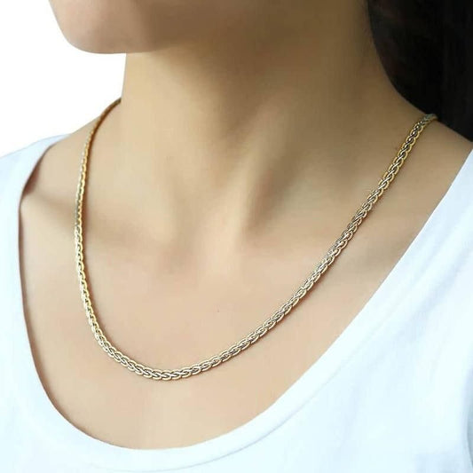 Elegant 4mm Gold-Filled Hammered Link Chain Necklace