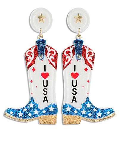 Cowboy Boot USA Earrings