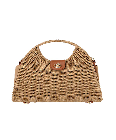 Arch Top Woven Straw Bag