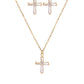 CZ Cross Pendant Necklace 14 k Gold plated
