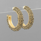 Paved Crystal Open Hoops