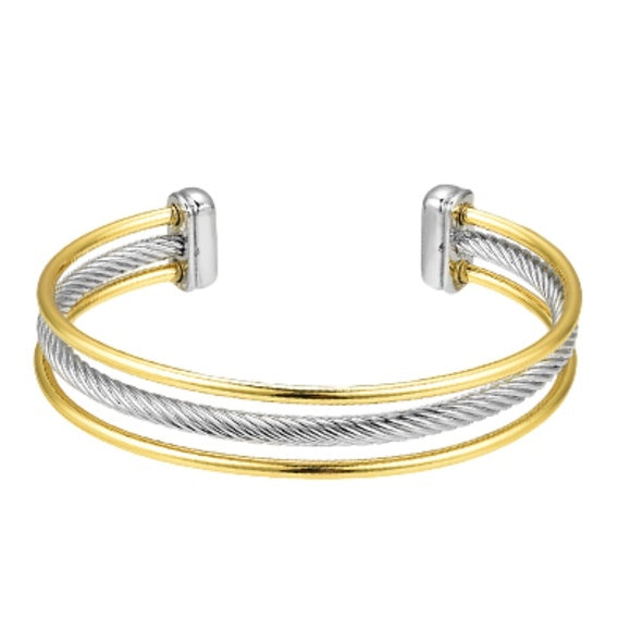 Two-Tone 3 Row Wire Cuff