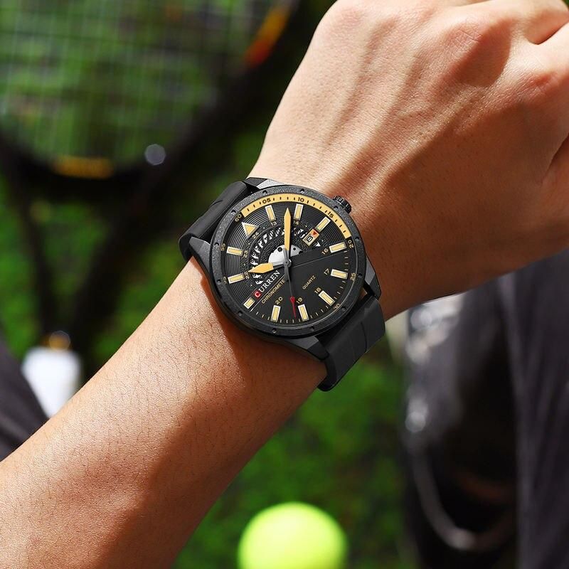 Luxury Waterproof Sport Watch with Silicone Band