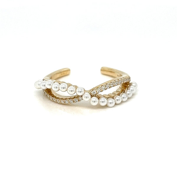 Infinity Style Pearls Ring