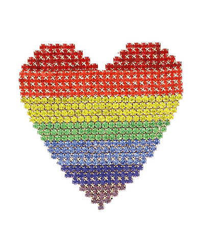 Rainbow Pave Heart Pin