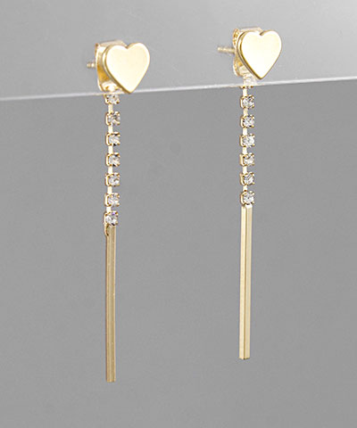 Heart & Bar Drop Earrings