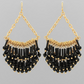 Glass Tassel Chain Chandeliers Earrings