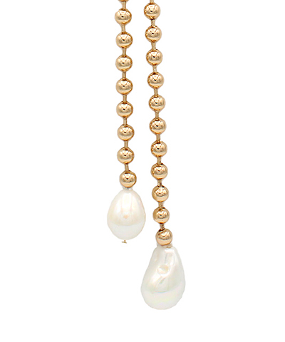 Ball Chain & Glass Pearl Necklace Set