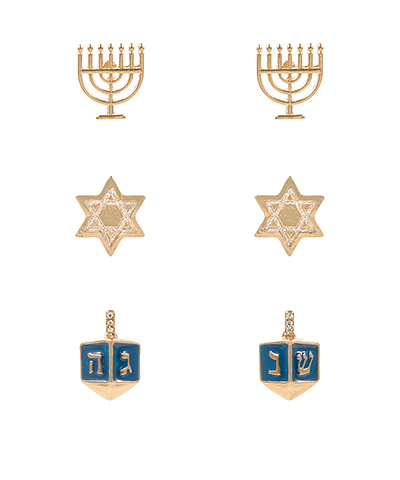 Hanukkah Theme 3Ps Set Earrings