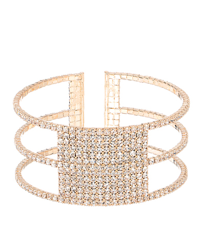 3 Row Wide Crystal Cuff