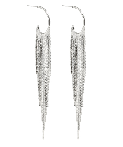 Chain Fringe Hoop Earrings