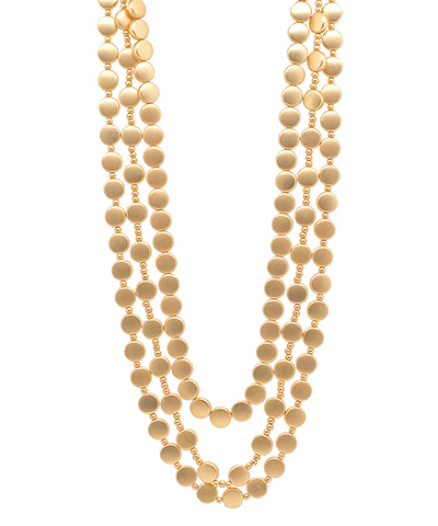 3 Layered Flat CCB Bead Necklace