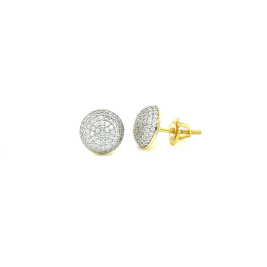 Pave Style Sterling Silver Studs with Moissanite Stones