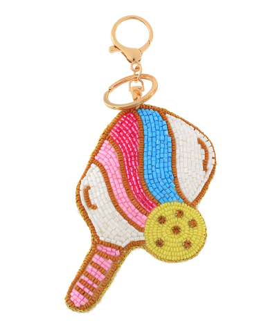 Bead Padded Pickelball Paddle KeyChain