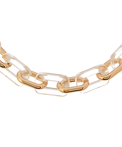 Clear Oval Acrylic Chain Link Necklace