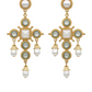 These Antique Jewel Cross Drop Earrings