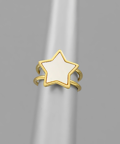 Shell Star 2 Row Ring