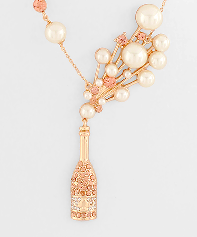 Cluster Pearl & Champagne Necklace