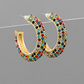 Paved Crystal Open Hoops