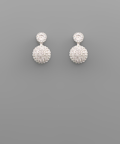 CZ Fireball & Crystal Earrings