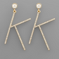 Pave Crystal Letter Earrings