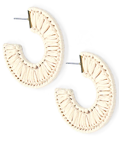 C Shape Wrapped Raffia Earring