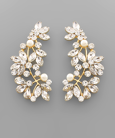 Crystal Leaf Earrings