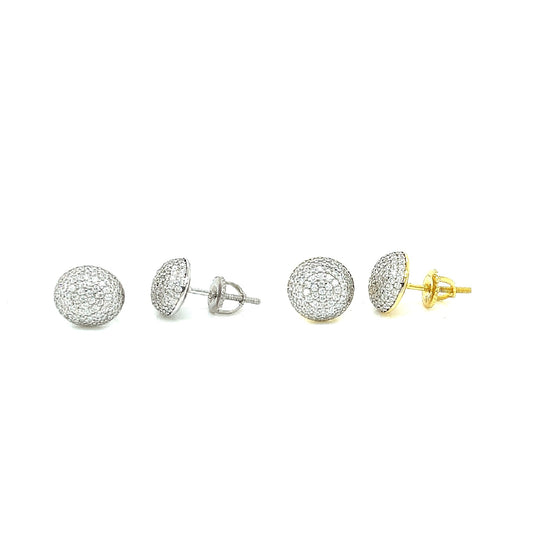 Pave Style Sterling Silver Studs with Moissanite Stones