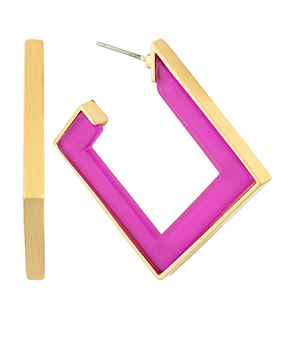 Rhombus Gold Trim Hoops