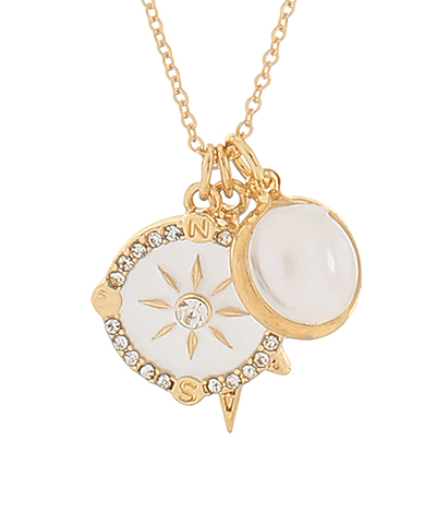 Starburst & Pearl Pendant Necklace