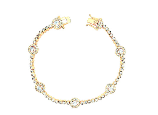 925 Sterling Silver Bracelet Set  with Cubic Zirconia Stones