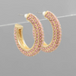 Paved Crystal Open Hoops