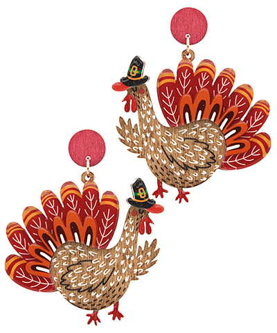 Thanksgiving Turkey Drop Earrings