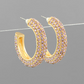 Paved Crystal Open Hoops