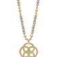 Flower Geo Pendant Glass Bead Necklace Set