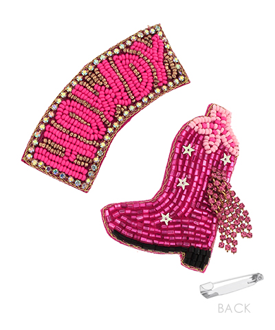 "Howdy" Cowboy Fringe Boots Pin Set &nbsp;