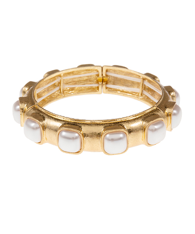 Square Dome Pearl Station Bracelet