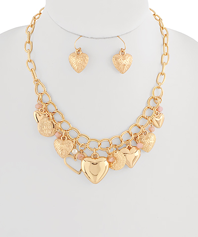 Heart & Multi Charm Necklace