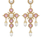 These Antique Jewel Cross Drop Earrings