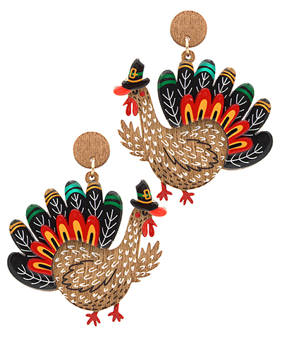 Thanksgiving Turkey Drop Earrings