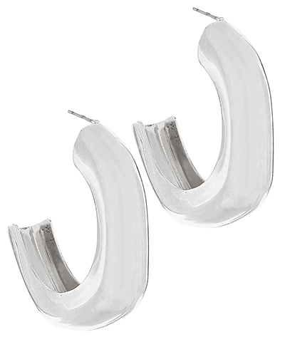 Irregular-shaped open hoop earrings