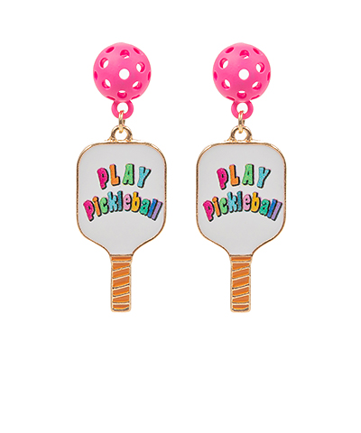 Pickleball Enamel Drop Earrings