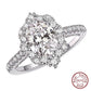 Luxury 925 Sterling Silver Oval Cut Engagement Ring with 2.7Ct Cubic Zircon