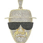 Pendant depicting black sunglasses, made from 925 sterling silver with rhodium plating or 14K gold plating.