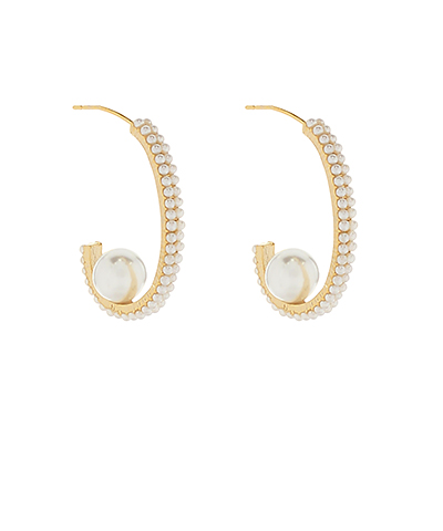 Pearl Accent Open Hoops